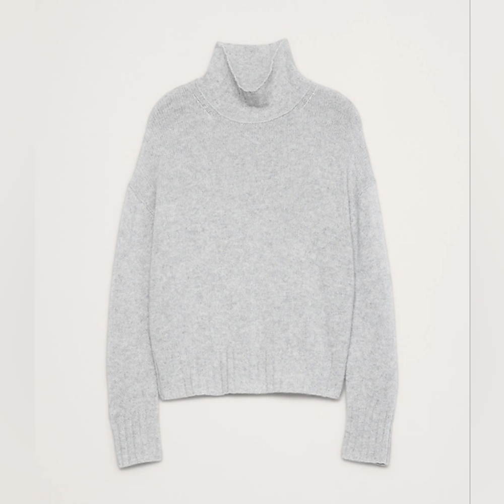 Banana Republic Gray Turtleneck Sweater Cashmer